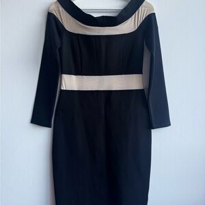 Love By Design Blue and Black Sheath Dress with Sailor Collar